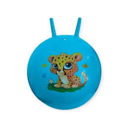 М'яч дитячий стрибун 55 см з ріжками синій 3-D55-azure