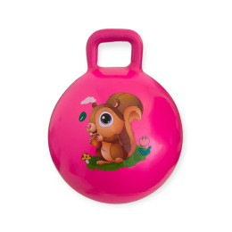 М'яч дитячий стрибун 50 см з ручкою рожевий 4-D50-rose red