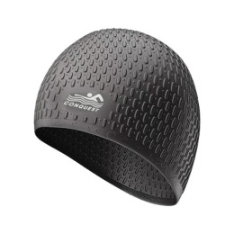 Шапочка для плавання YMSD CONQUEST силіконова чорна YM-SD-black