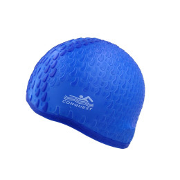 Шапочка для плавання YMJY CONQUEST силіконова синя YM-JY-blue