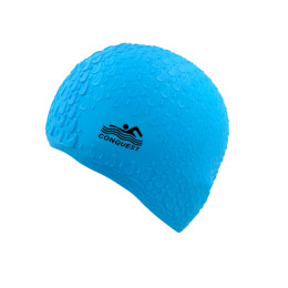 Шапочка для плавання YMJY CONQUEST силіконова блакитна YM-JY-azure