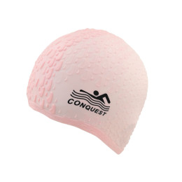 Шапочка для плавання YMJY CONQUEST силіконова світло-рожева YM-JY-pink