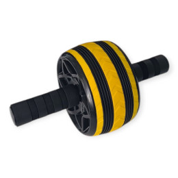 Ролик для преса одноколесний чорно-жовтий з килимком PO-1613-yellow
