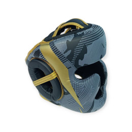 Шолом боксерський закритий з золотою блискавкою М HT-M1-M-Golden