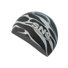 Шапочка для плавання силіконова WAVE чорно-біла SC-SL-black