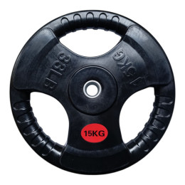 Диск для штанги вага 15 кг з прорізами для хвата D3-J15 кг