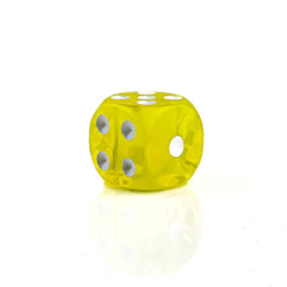 Кубик гральний 25 мм прозоро-жовтий TZ-25YT-yellow